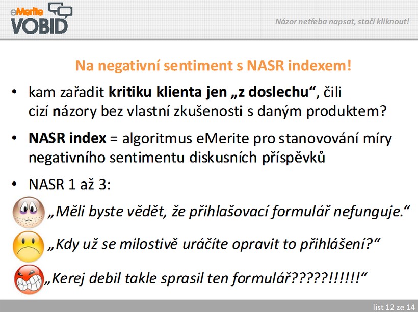 NASR Index a negativní sentiment